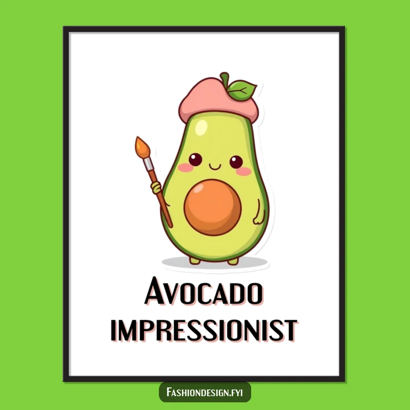 Funny Avocado Artist Digital Print: Instant Quirky Art for Your Walls