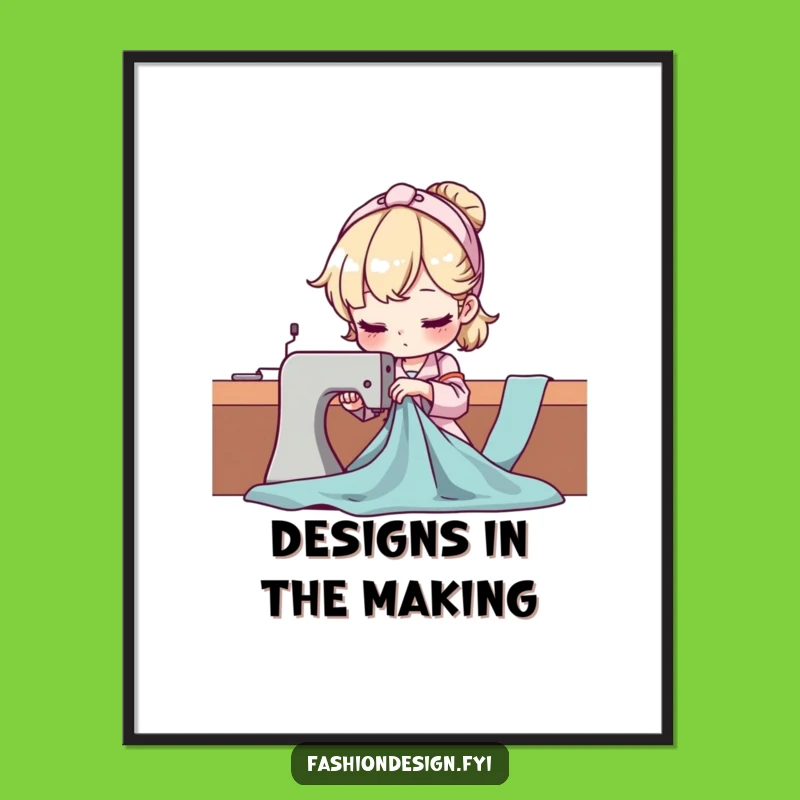 Funny Seamstress Digital Art: Expert Fabric Draping Masterpiece, a Quirky Gift