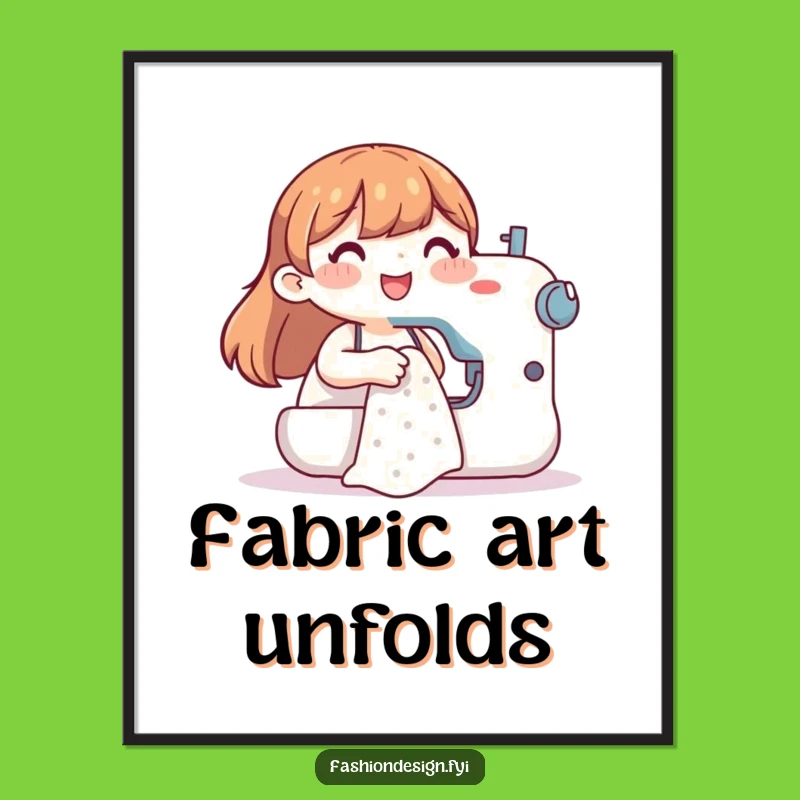 Funny Sewing Character Digital Art: Craft Decor, Instant Funny Gift