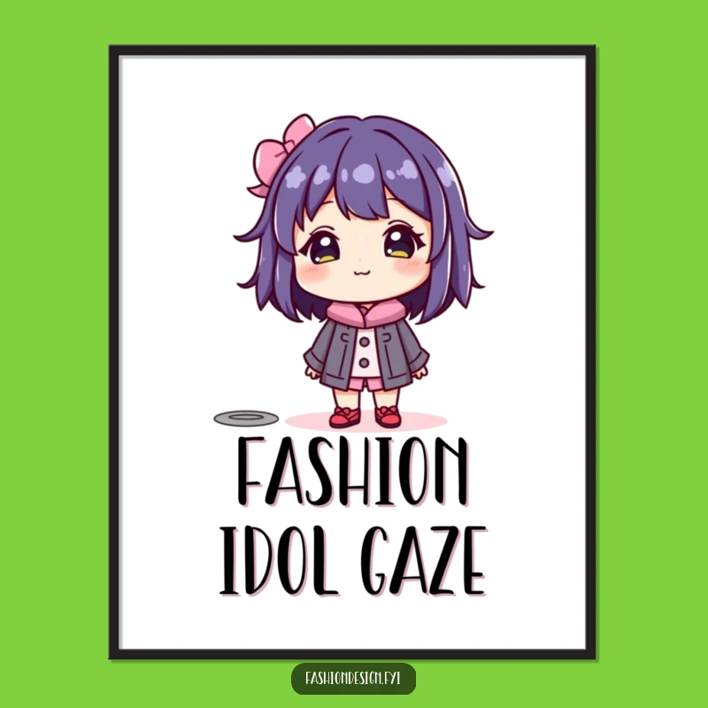 Funny Mannequin Admiration Digital Print: Beaming Character's Fashion Art