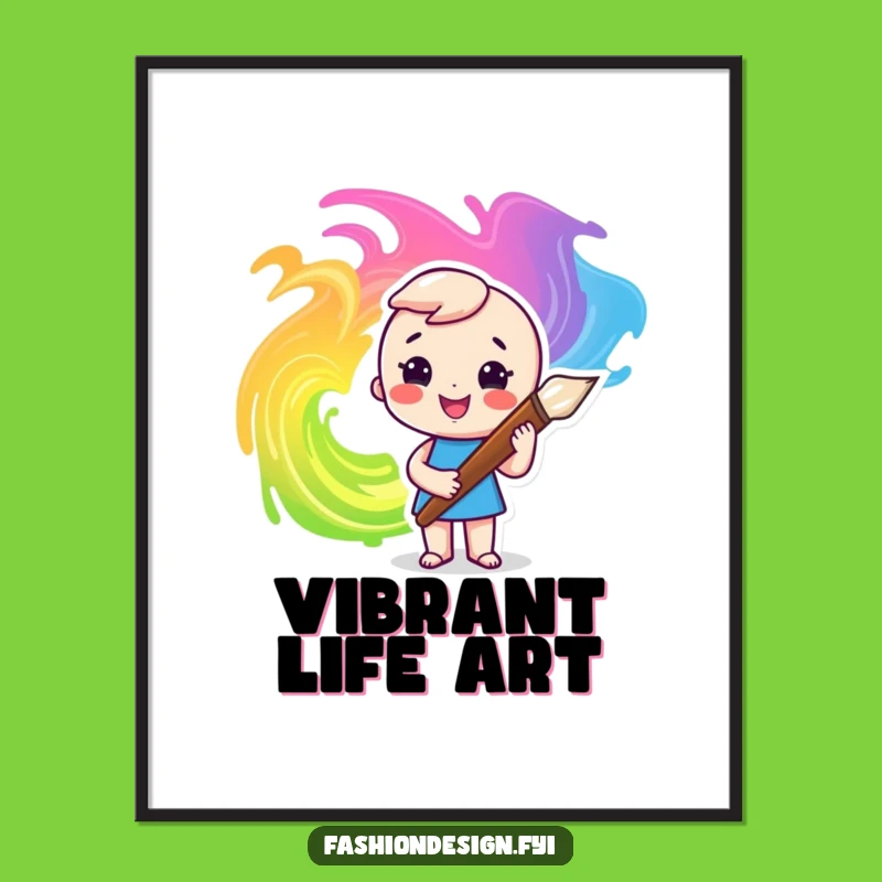 Funny Artist Digital Art: Paintbrush & Swirls - Instant Color!