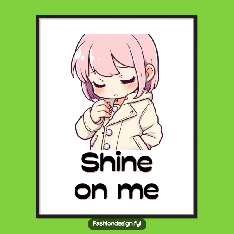 Funny Button Stitcher Print, Detailed Digital Art for Chic Spaces