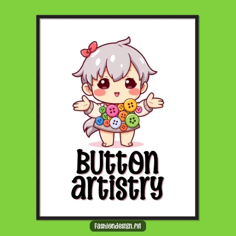 Funny Crafter Digital Art - Printable Button Art Print