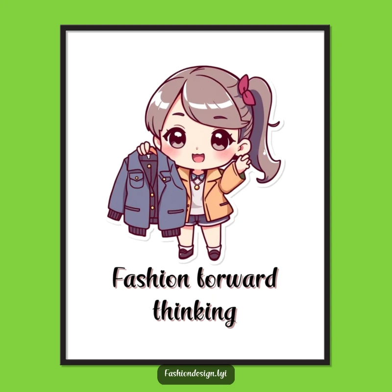 Funny Fashionista Digital Art: Stylish Character with New Garment, Wall Art Humorous Gift