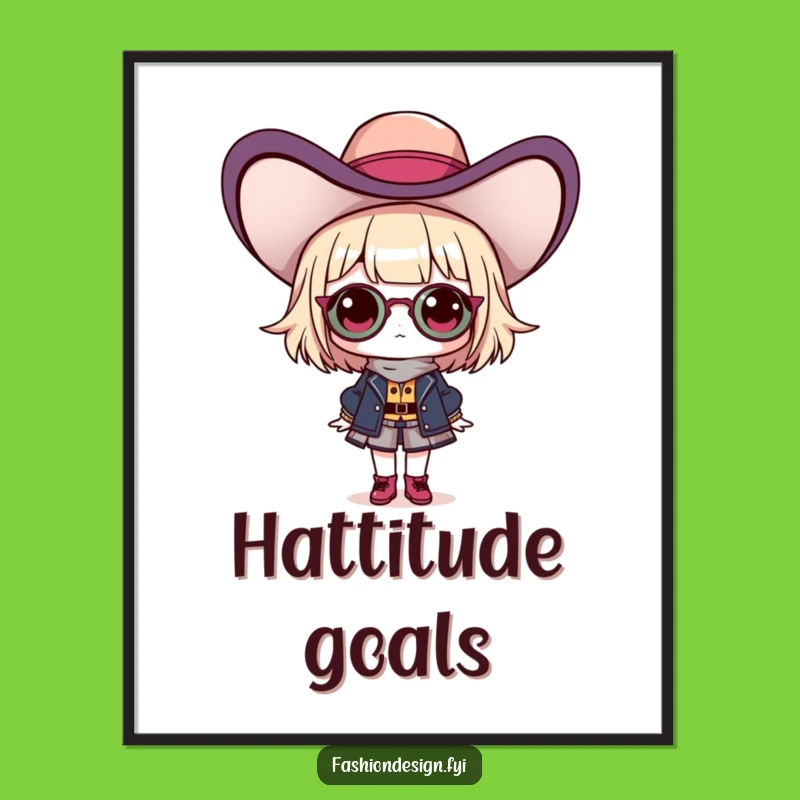 Funny Fashionista Hat Digital Art: Instant Style Decor Funny Gift