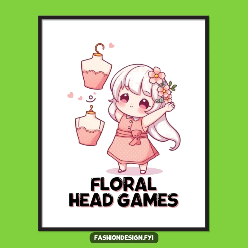 Funny Florist Flower Digital Art: Printable Whimsical Charm and Playful Humor