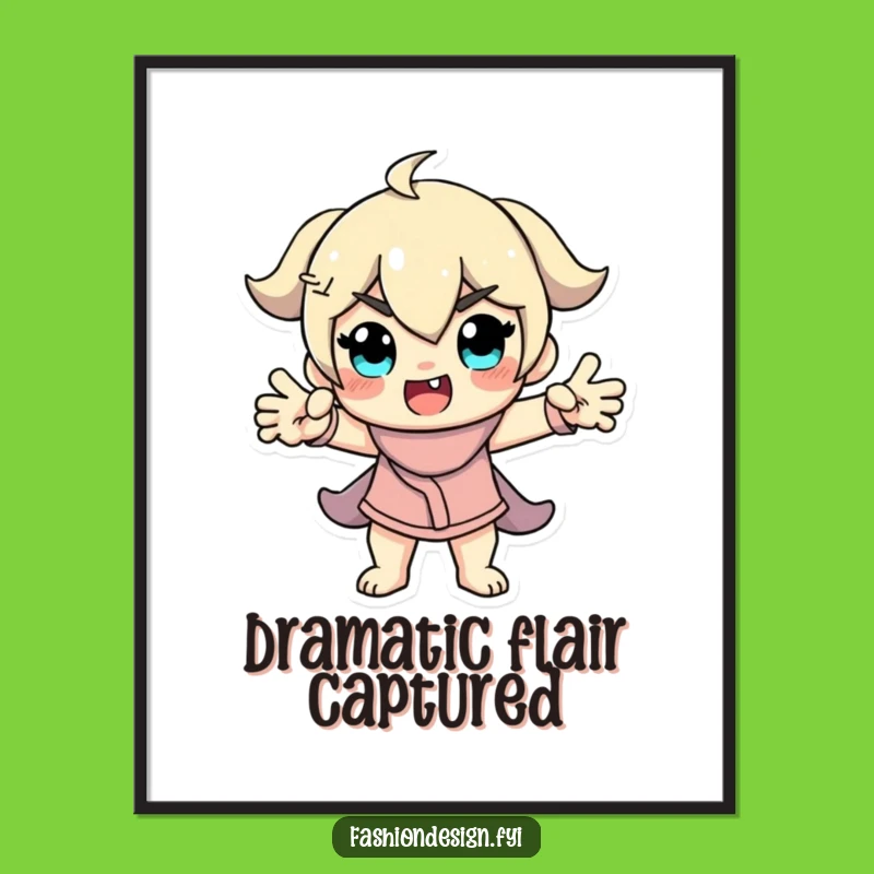 Funny Model Digital Art: Dramatic Pose Masterpiece, a Stylish and Quirky Gift