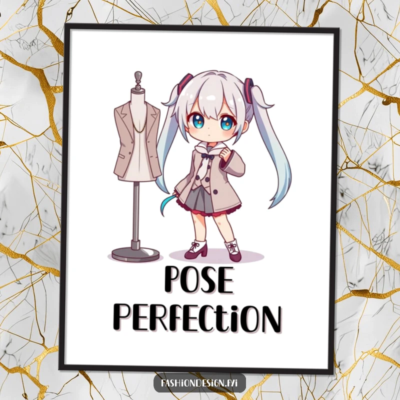 Funny digital art print of a character dramatically posing with a mannequin, capturing artistic humor and expressive energy.