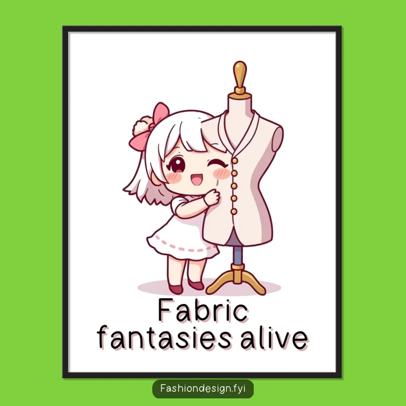 Funny Seamstress Digital Print: Artistic Wall Decor for Creatives