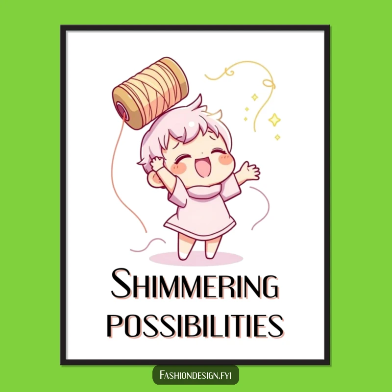 Funny Sewing Digital Art: Thread Toss - Instant Craft Fun!