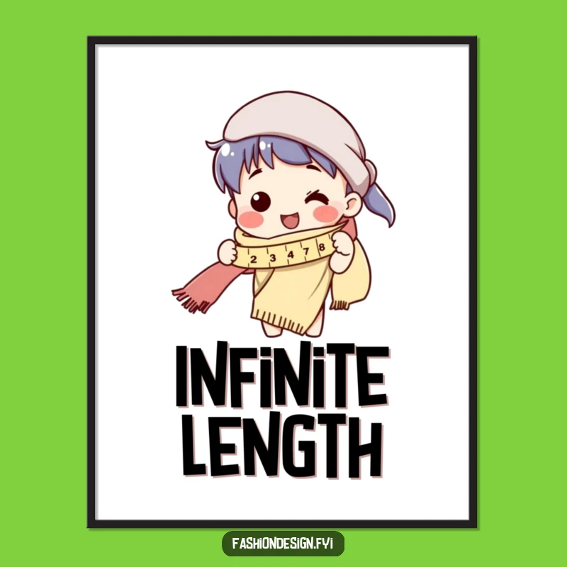 Funny Tailor Digital Art - Printable Long Scarf Measuring Art