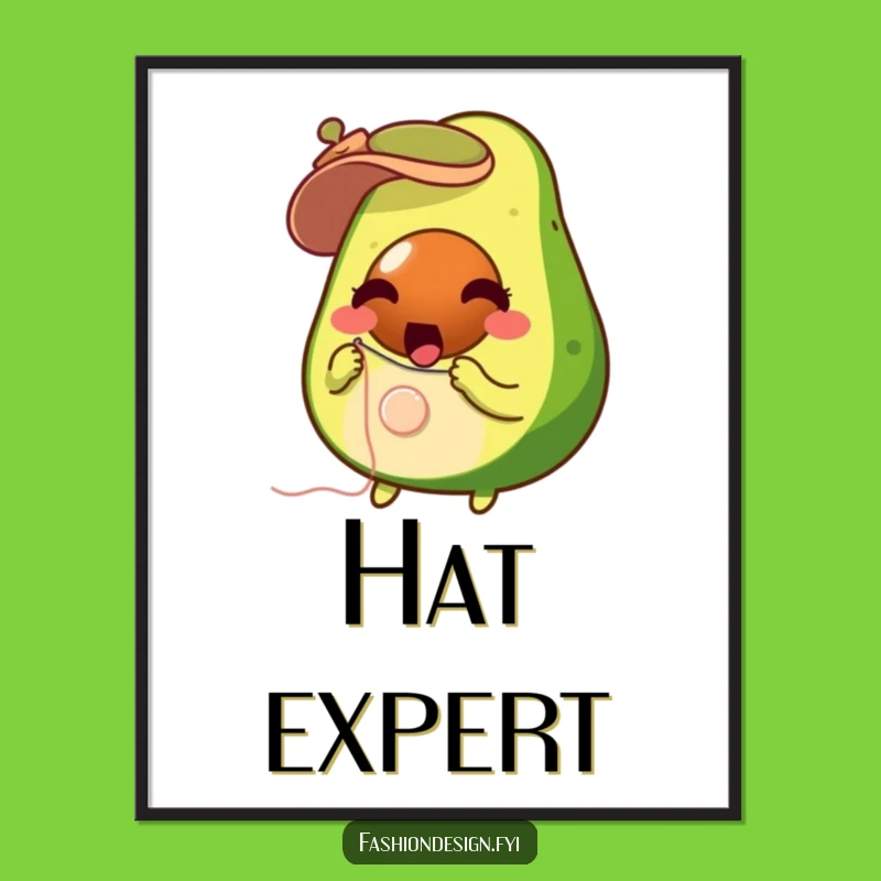 Funny Avocado Sewing Digital Art: Quirky Crafter's DIY Download Gift