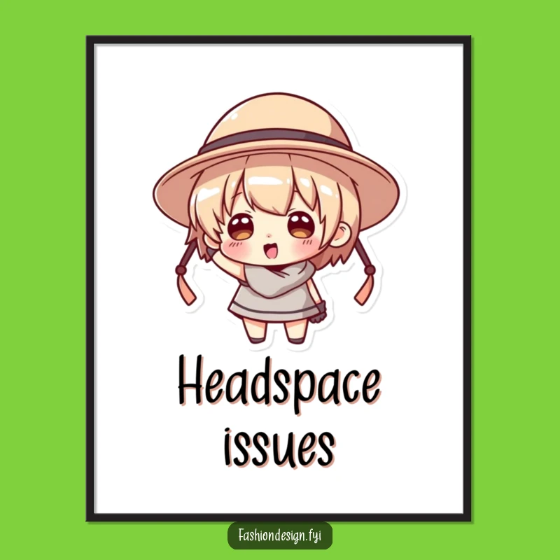 Funny Big Hat Digital Art: Hilarious Character Print for Instant Laughs