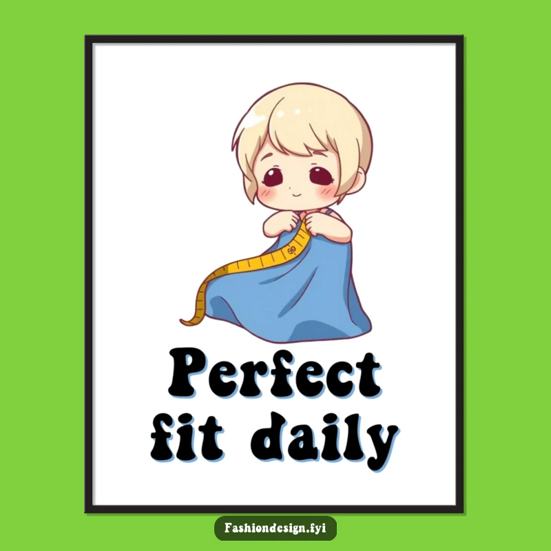 Funny Fabric Measuring Digital Art Print. Bring humorous crafting vibes to your walls.