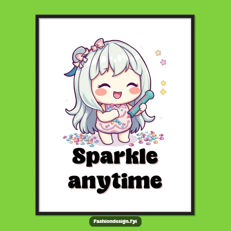 Funny Sequin Gluer Digital Art: Instant Sparkly Decor Funny Gift