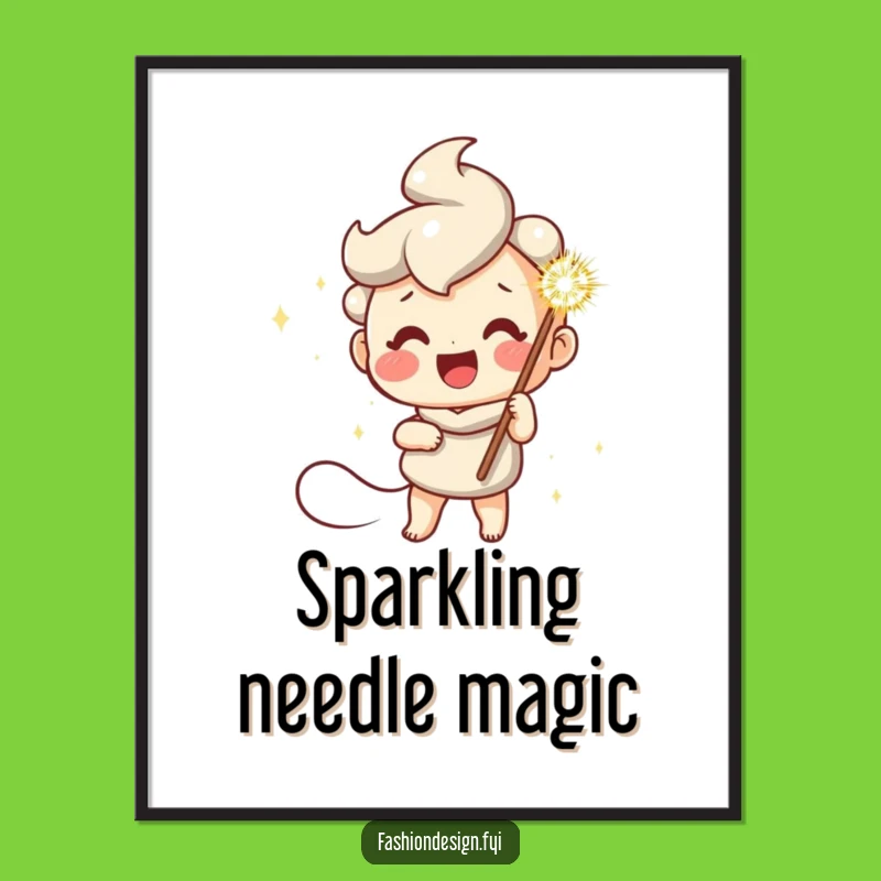 Funny Sparkly Needle Digital Art: Instant Creative Decor