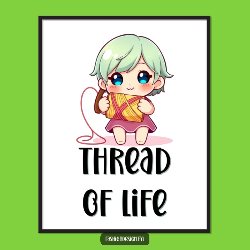 Funny Thread Spool Digital Art: Instant Download, Hilarious Crafty Decor Gift