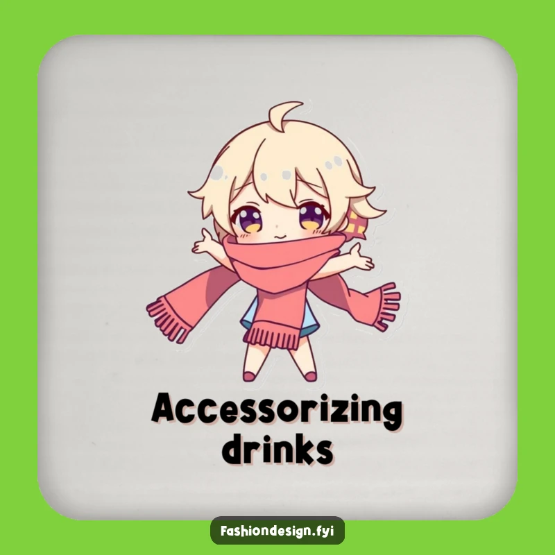 Funny Dramatic Scarf Coaster: Playful Character's Theatrical Protection