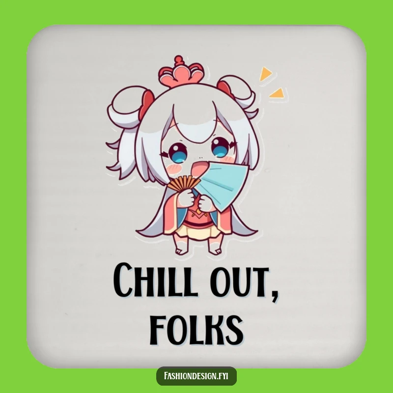 Funny Surprised Fan Coaster: Heat relief, a cooling funny gift.