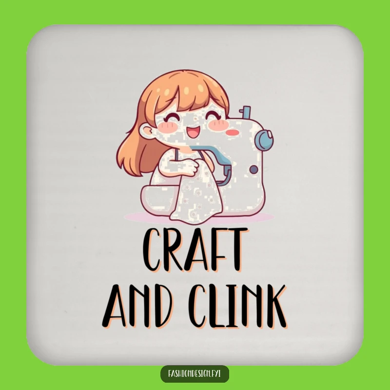 Funny Sewing Character Coaster: Table Protection, Whimsical Funny Gift