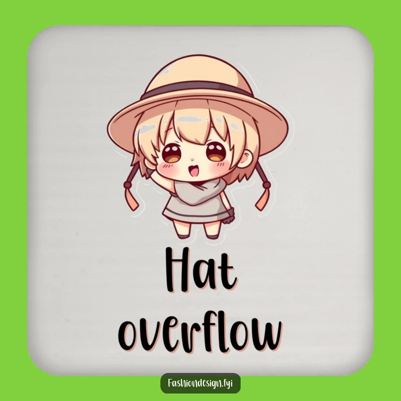 Funny Big Hat Coaster: Protect Surfaces with This Comical Character Art
