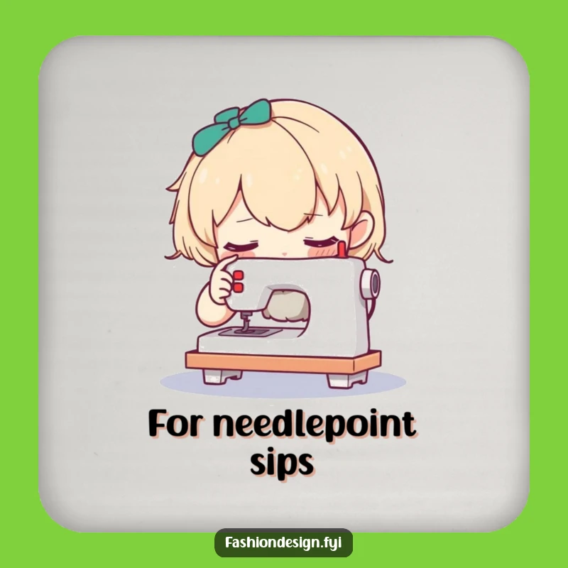 Funny Curious Character Sewing Coaster: Miniature Craft Drink Protector Gift