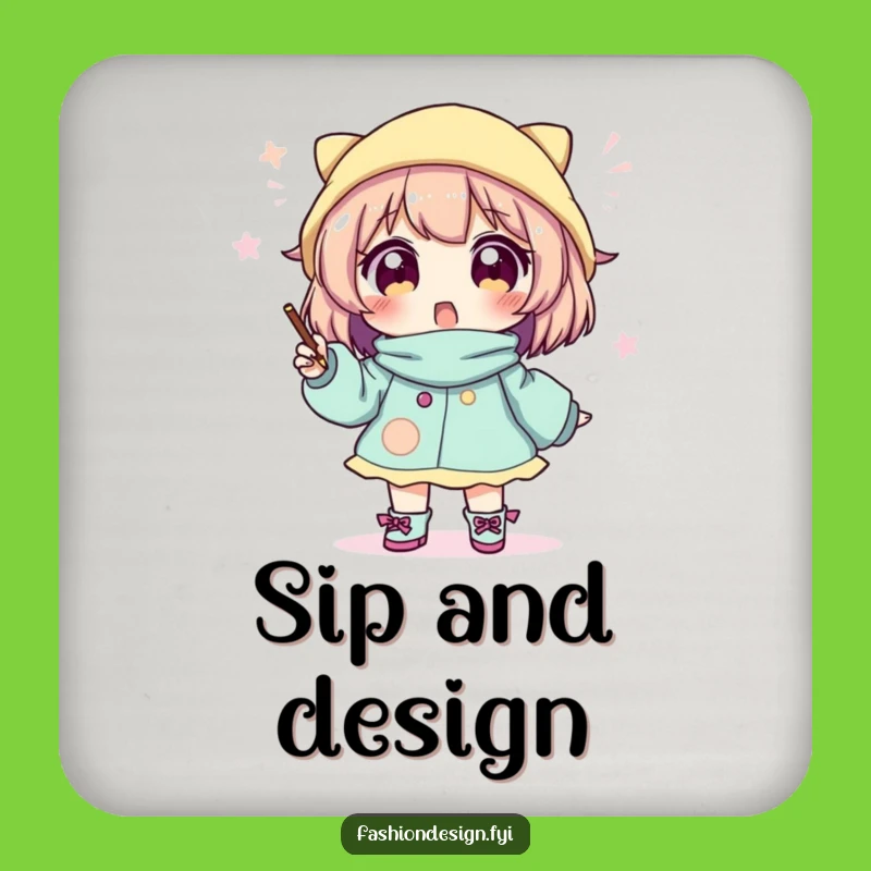 Funny Fashion Coaster: Outfit Sketch - Protect & Inspire!