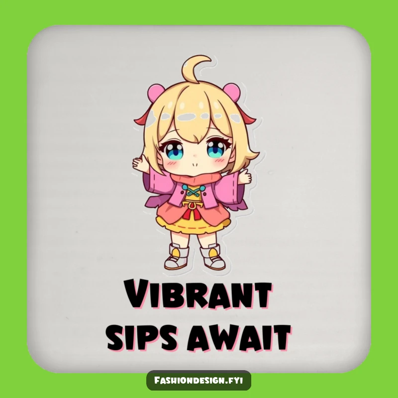 Funny Fashion Showcase Coaster: Character with Unique Outfit, Bar Humorous Gift