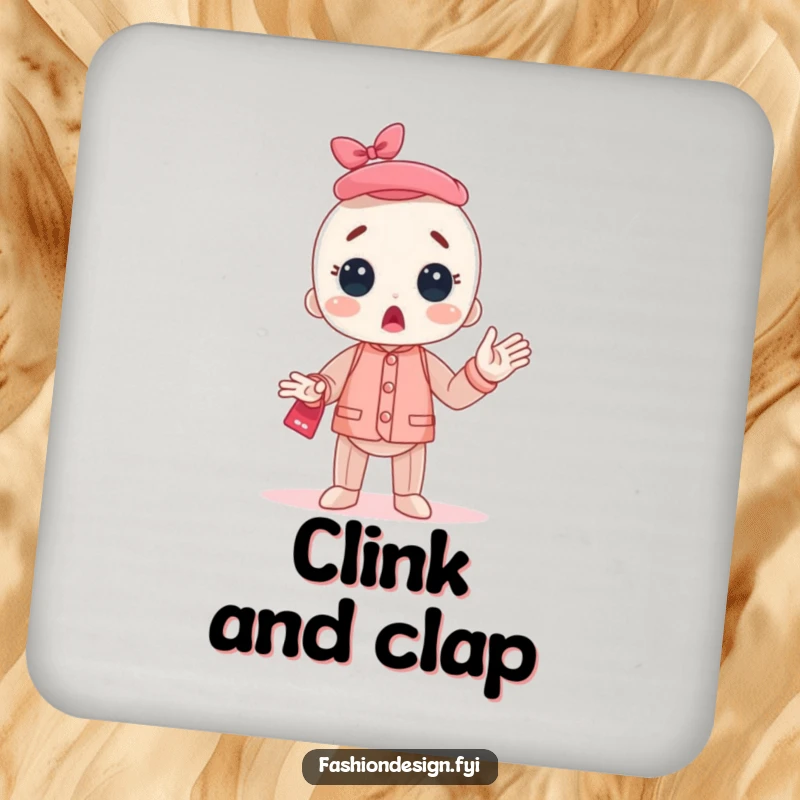 Funny Mannequin Drink Coasters featuring a character erupting in surprised applause, adding humorous celebration and surface protection.