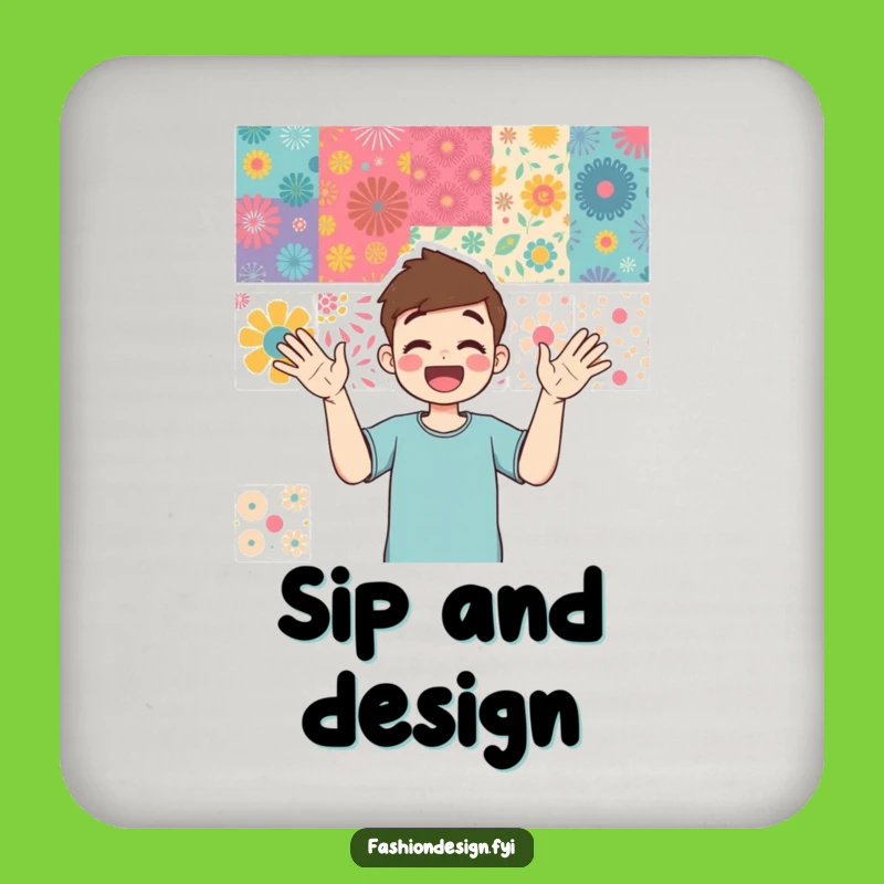 Funny Mood Board Drink Coaster: Artistic Protection for Creative Spaces Gift