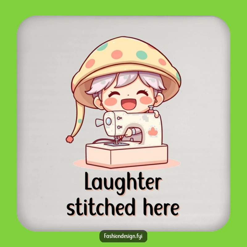 Funny Oversized Hat Coaster: Gleeful Character Sewing Decor