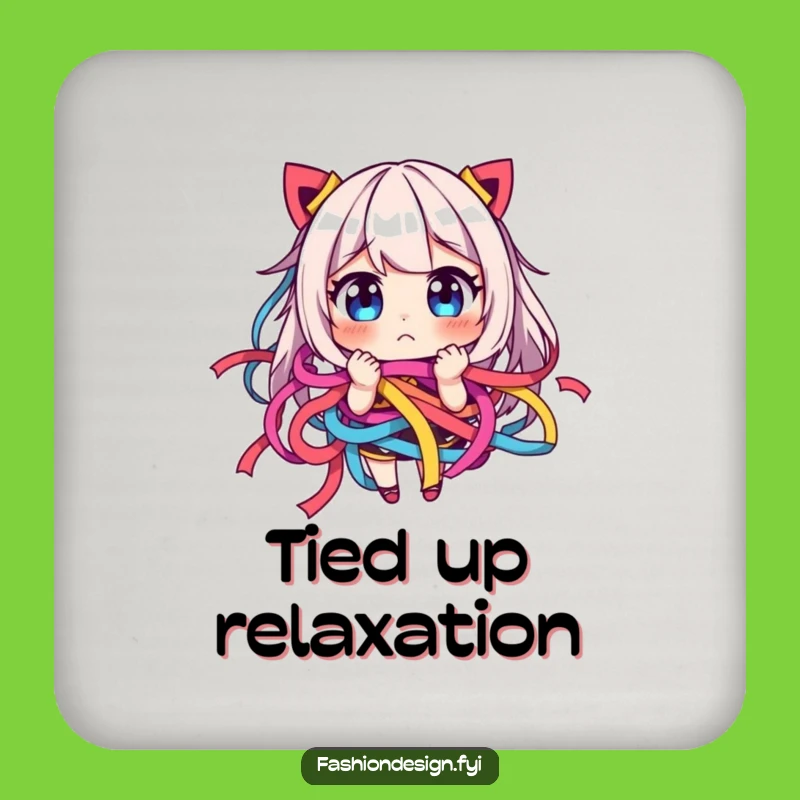 Funny Ribbon Tangle Coaster: Protect Tables with Comical Charm