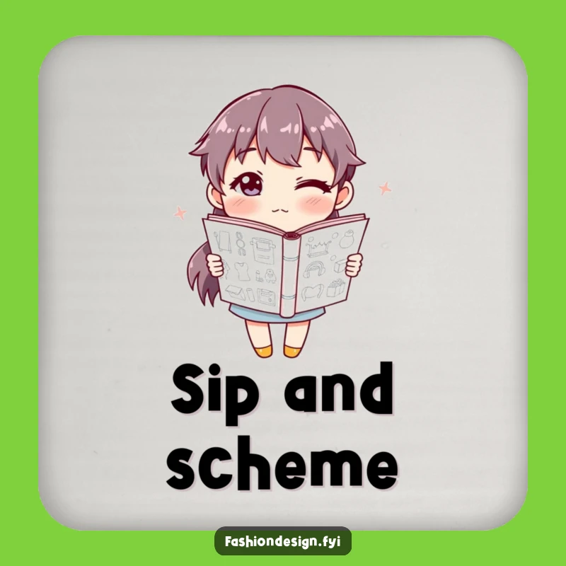 Funny Sketchbook Coaster: Winking artist's protection, a small funny gift.