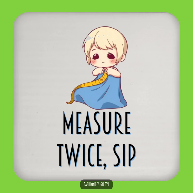 Funny Fabric Measuring Drink Coaster Set. Protect surfaces with style and humor.