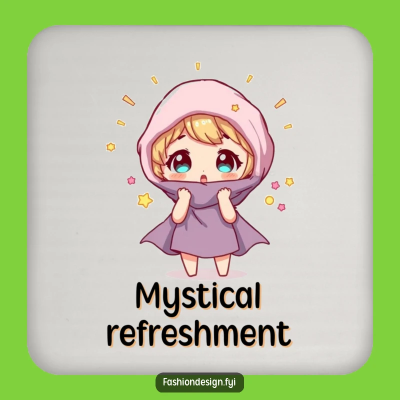 Funny Magical Fabric Coaster: Surprised Character, Bar Humorous Gift