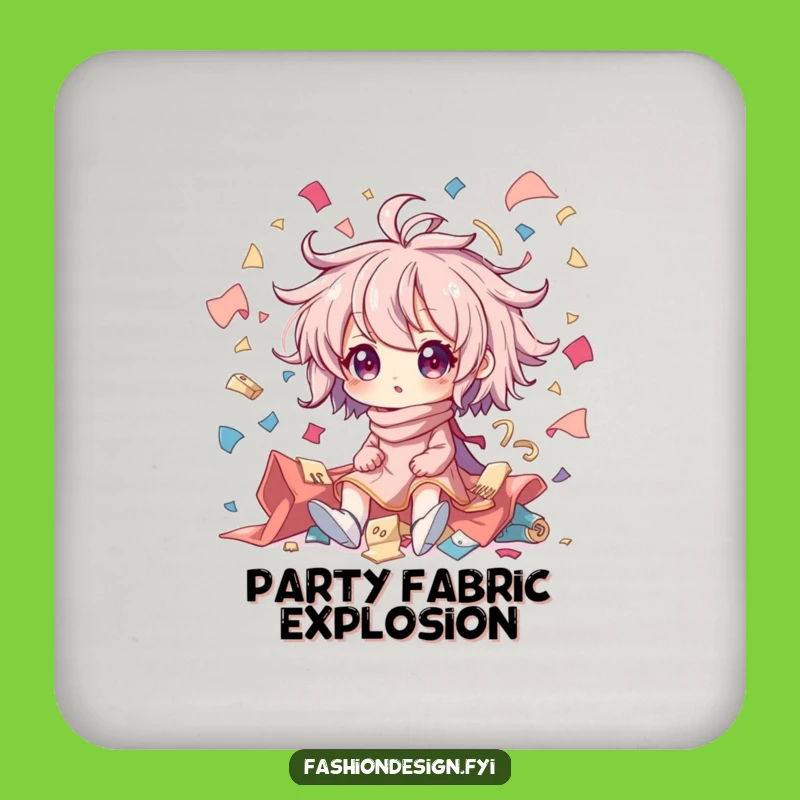 Funny Fabric Scraps Coaster - Creative Chaos Humor for Drink Lovers