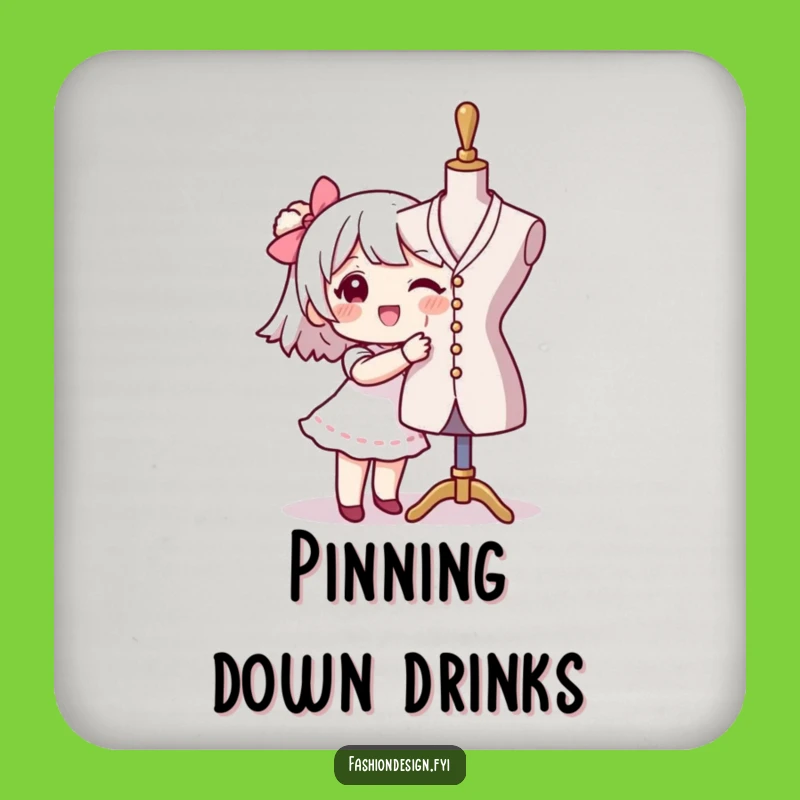 Funny Seamstress Coaster: Protect Surfaces with Style