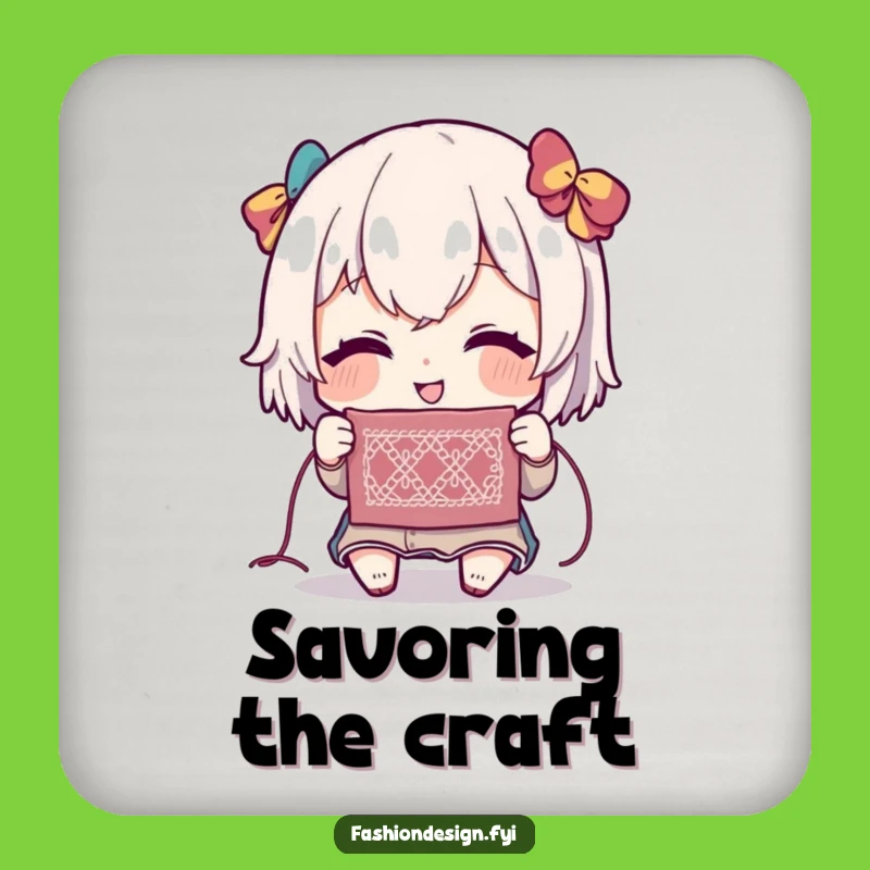 Funny Stitch Drink Coaster: Artistic Protection for Craft Spaces Gift