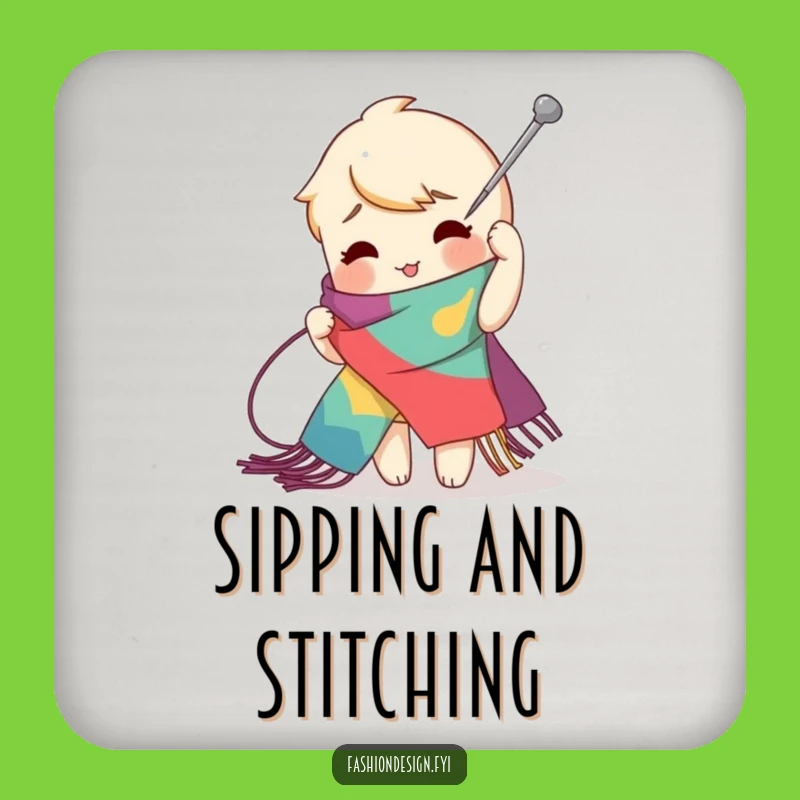 Funny Zig-Zag Stitch Coaster, Protect Your Style, Hilarious Home Gift