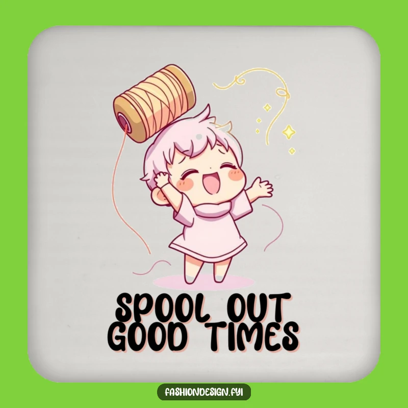 Funny Sewing Coaster: Thread Toss - Protect Surfaces!