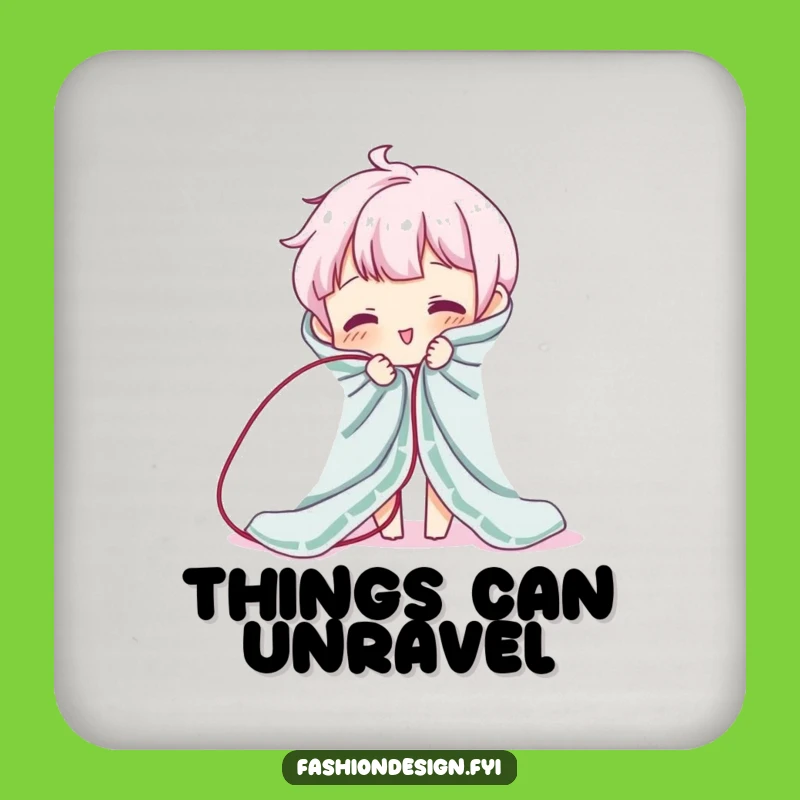 Funny Unraveling Coaster - Hilarious Protection for Your Surfaces!