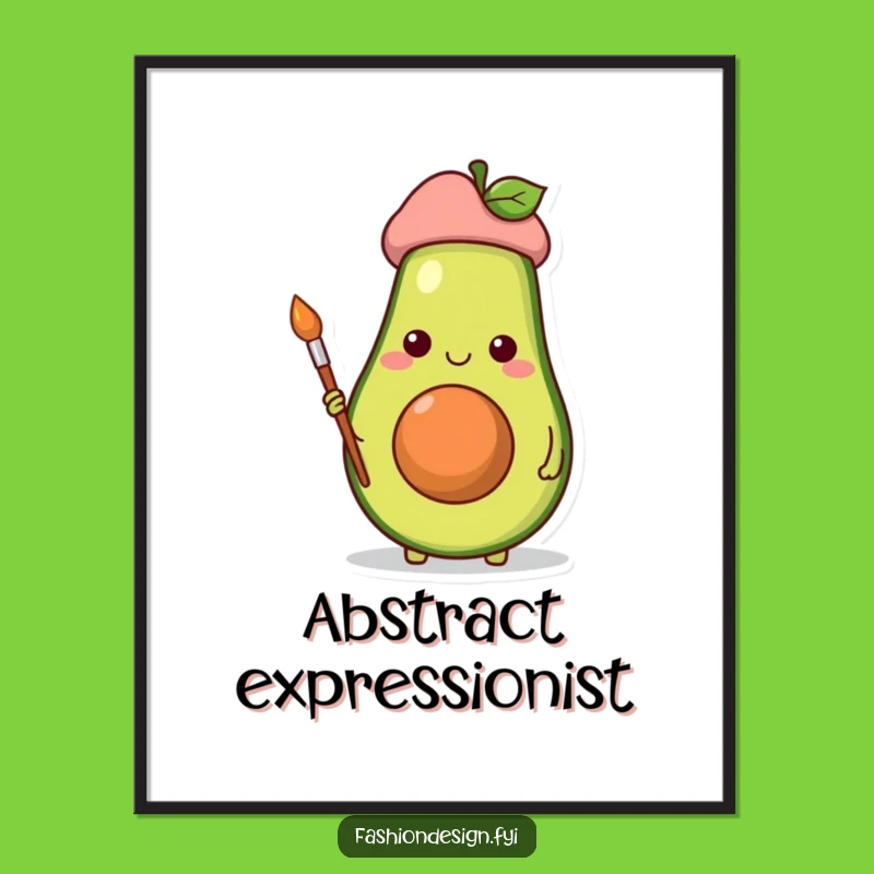 Funny Avocado Artist Poster: Vibrant Wall Art for Quirky Homes and Studios