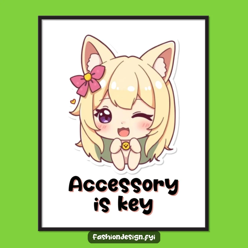 Funny Winking Accessory Poster. Decorate with playful charm and humor.