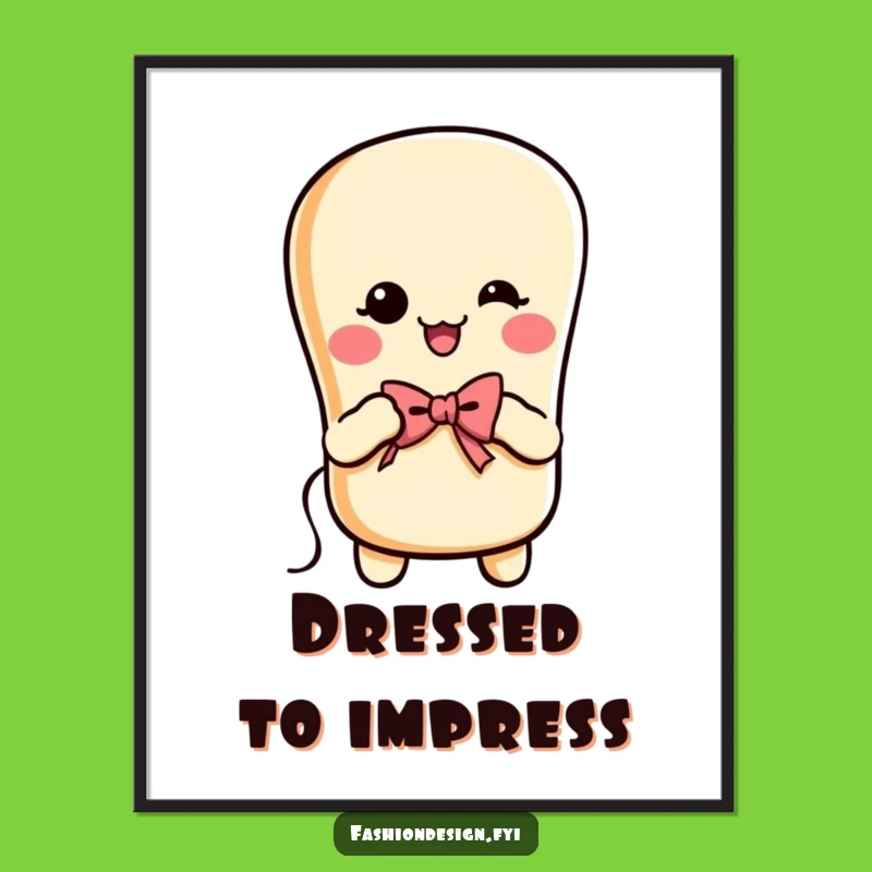 Funny Baguette Sewing Poster: Cheerful Baker's Art for Crafty Spaces Gift