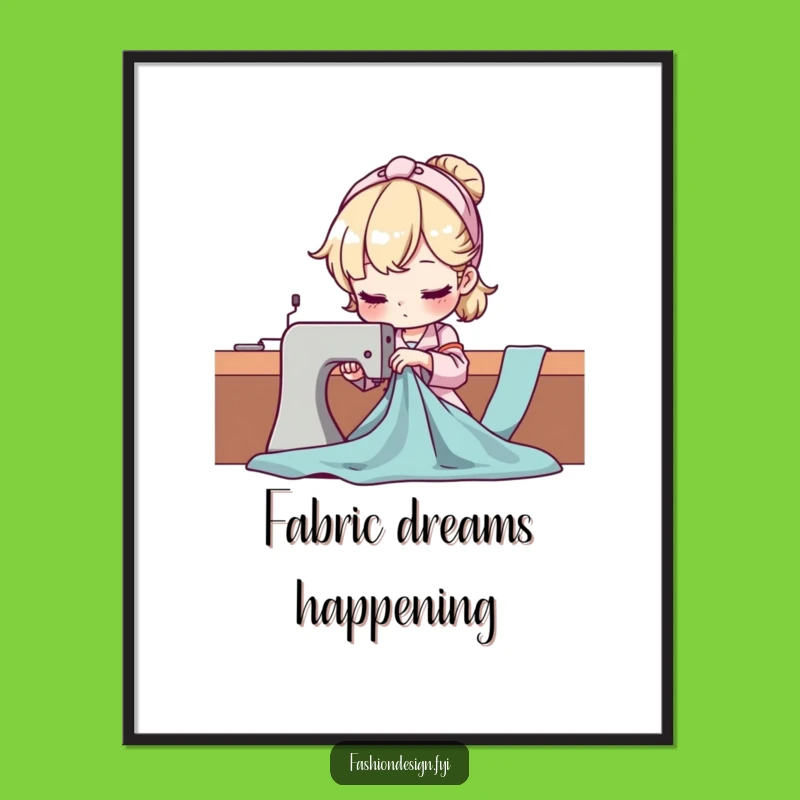 Funny Seamstress Poster: Masterful Fabric Draping Art for a Whimsical Funny Gift