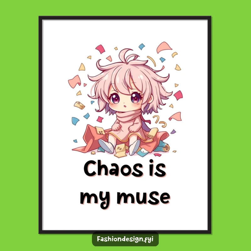 Funny Creative Chaos Fabric Scraps Poster - Humorous Art for Crafters