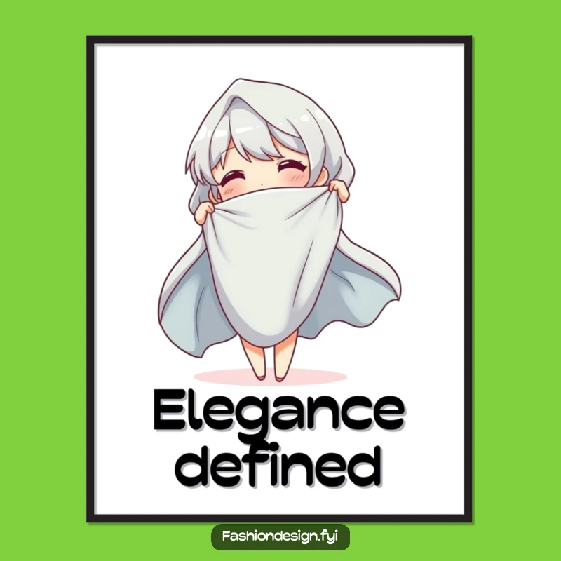Funny Elegant Cloth Poster: Cheerful draping art, a beautiful funny gift for decor.