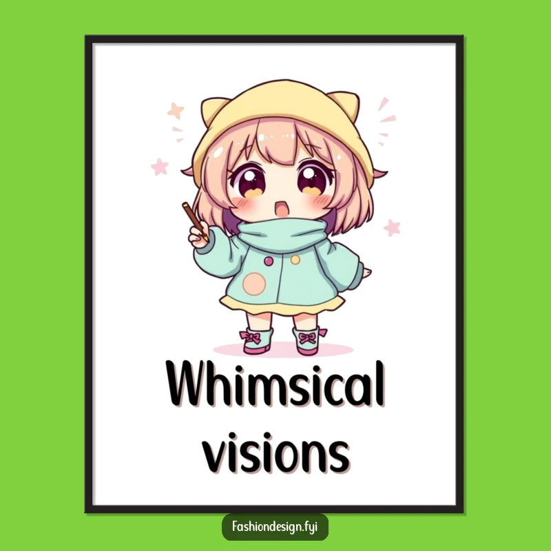 Funny Fashion Sketcher Poster: Whimsical Outfit - Artful Decor!