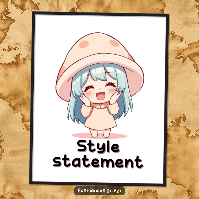 Funny Poster: Artwork of a character giggling heartily while attempting to wear an extremely oversized hat, capturing comedic delight.