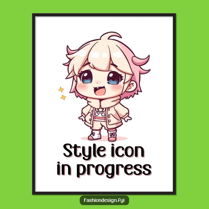 Funny Giggling Designer Outfit Poster: Wacky Sketch Art for Walls Gift